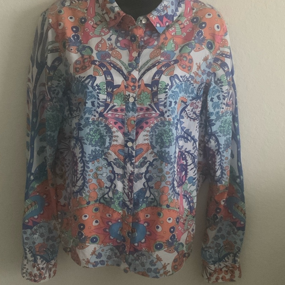 J. McLaughlin Multicolor Button Down Shirt